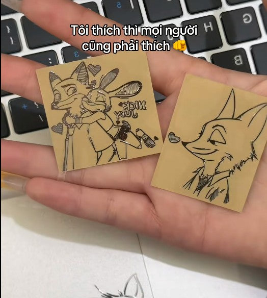 (Imported) 3D Crossing Metallic Stickers