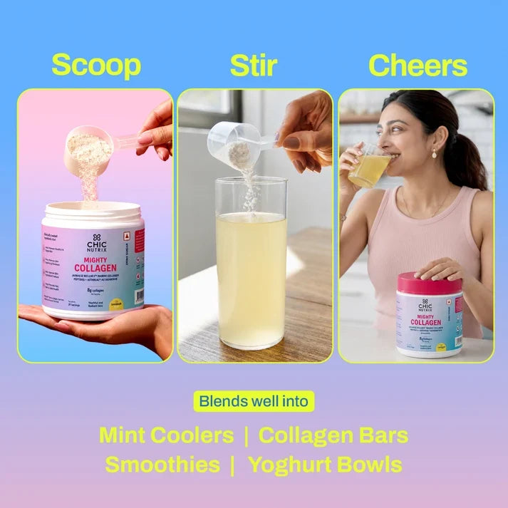 Mighty Collagen - Marine Collagen Supplement for Youthful Skin - Lemonade
