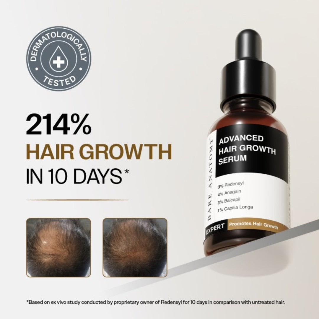 Advanced Hair Growth Serum with Redensyl, Rosemary, Rice Water - 30 ml | Pack of 2