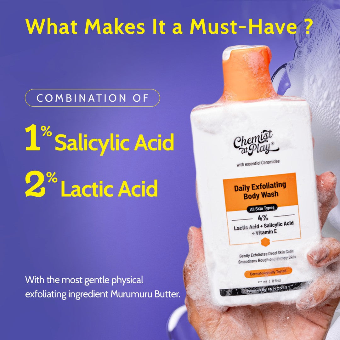 Exfoliating Body Wash with Lactic Acid & Salicylic Acid - 473 ml | Pack of 2