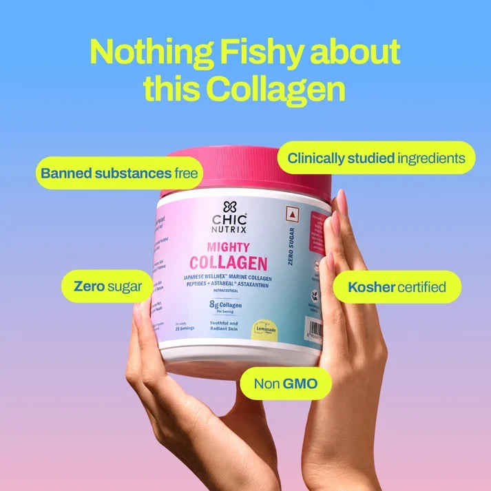 Mighty Collagen - Marine Collagen Supplement for Youthful Skin - Lemonade
