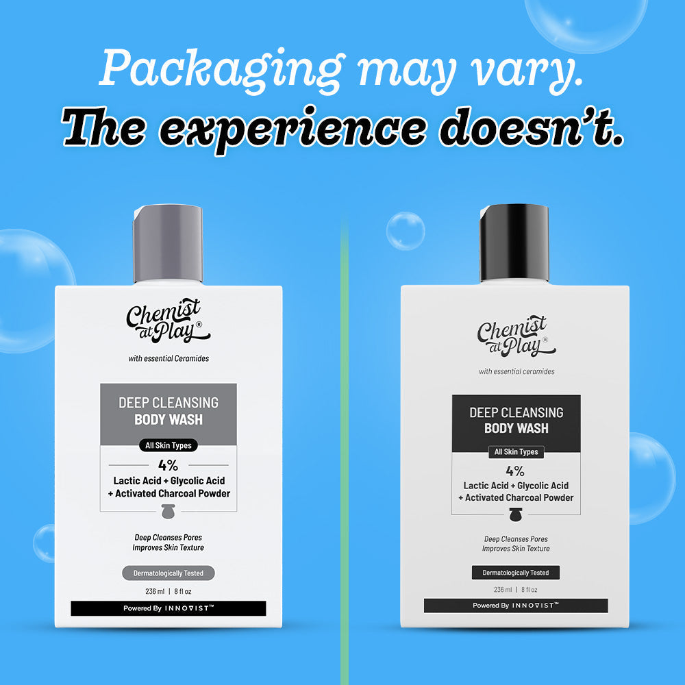 Deep Cleansing Body Wash with Activated Charcoal, Lactic & Glycolic Acid - 236 ml