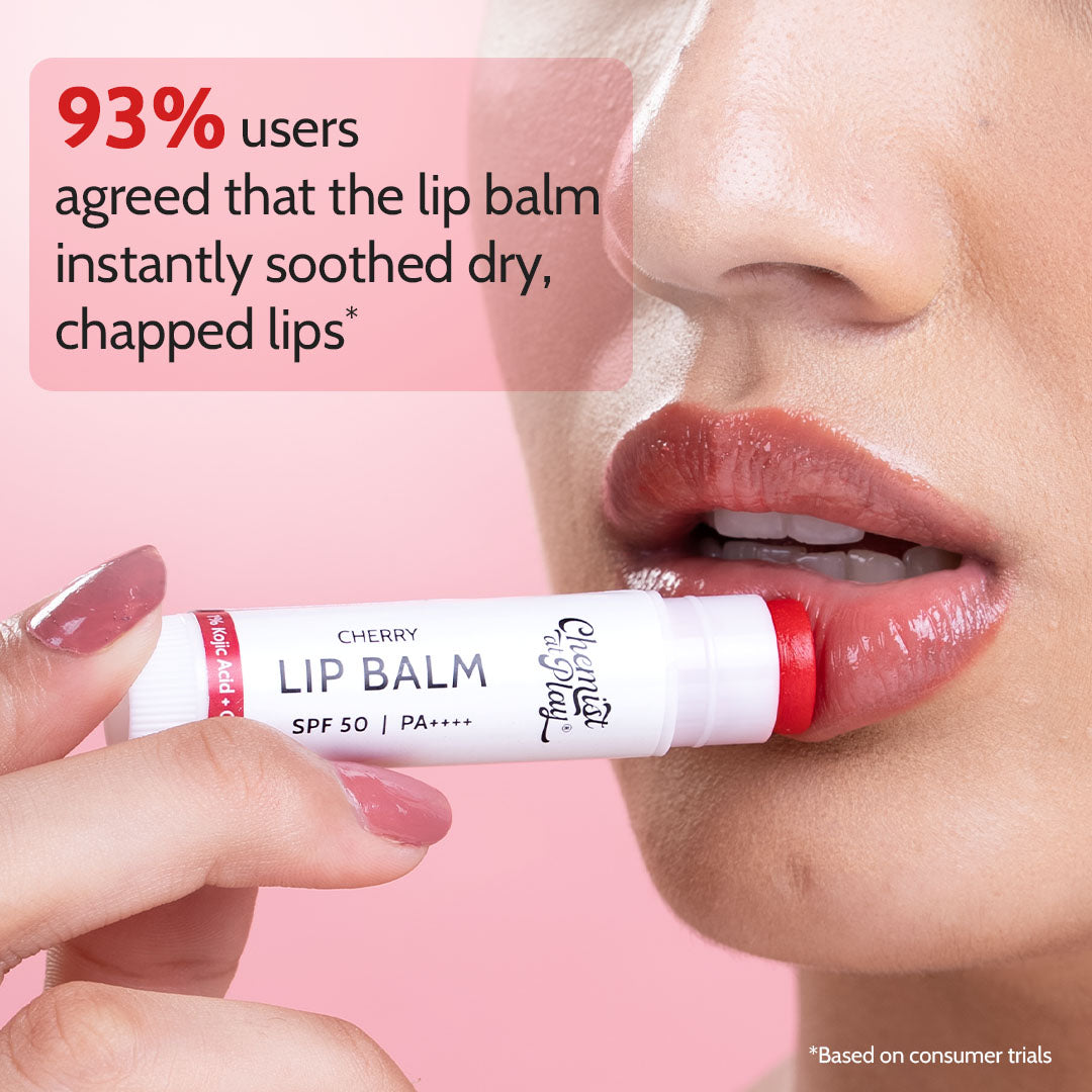 Cherry Lip Balm for Chapped & Pigmented Lips | SPF 50 PA++++ & Kojic Acid | 4.5 gm