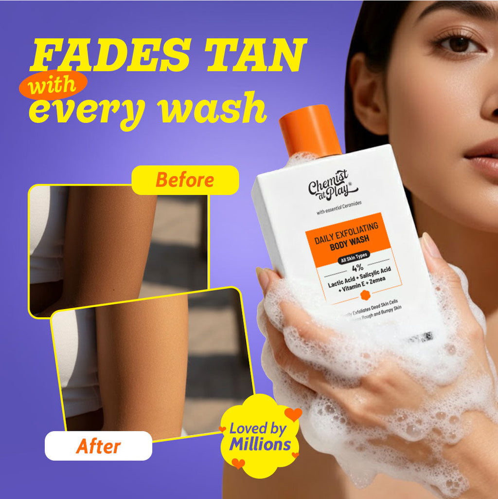Exfoliating Body Wash with Lactic Acid & Salicylic Acid with Loofah - 236 ml