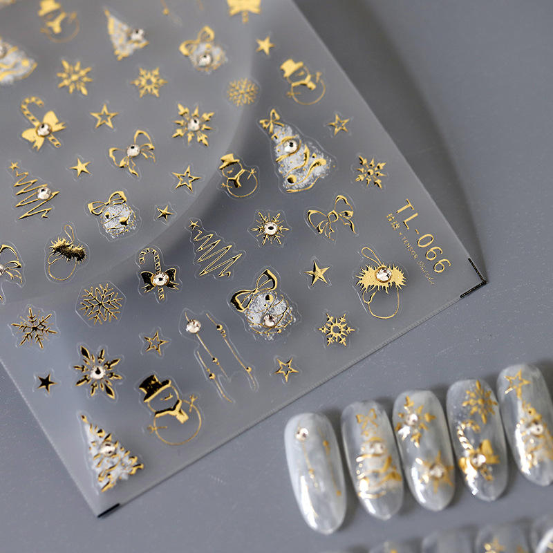 ❄️✨ Gold Foil Snowflake Sticker Sheet