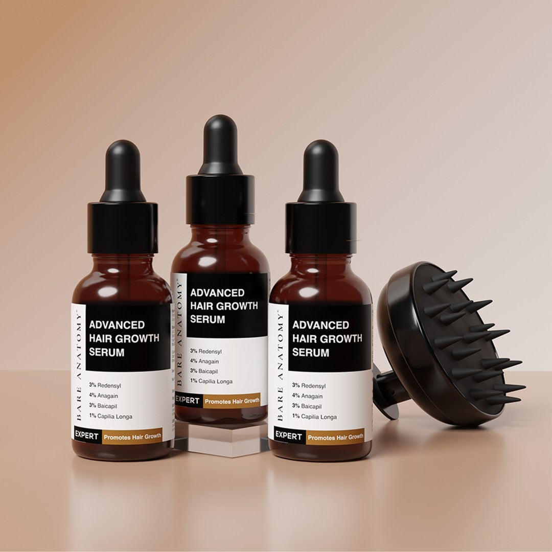 Hair Growth Serum (30 ml | Pack of 3) & Scalp Massager Hair Growth Combo