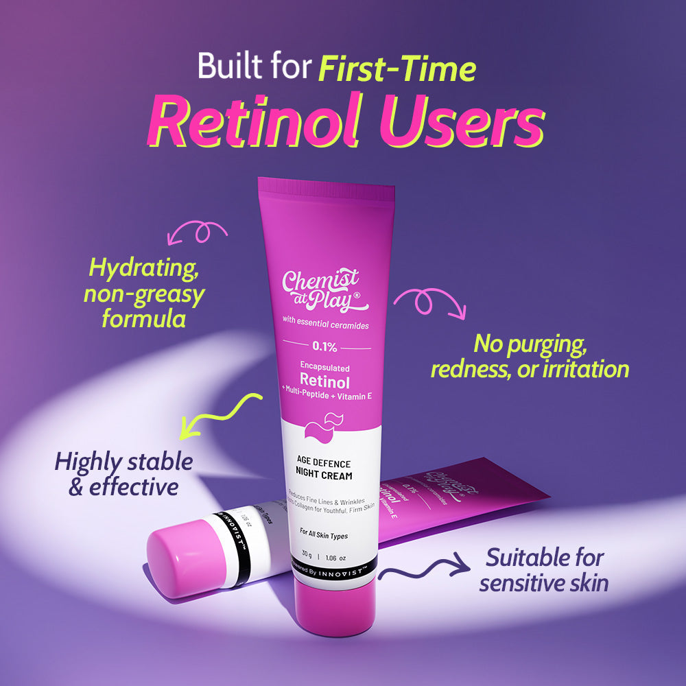 0.1% Retinol Night Cream - 30 gm | Pack of 3