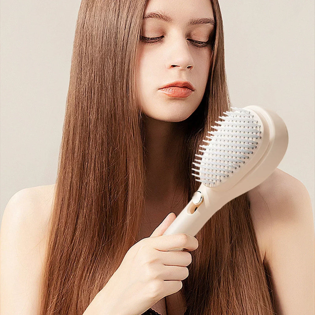 Pro - Self-Cleaning Hairbrush with Built-In Scalp Massager