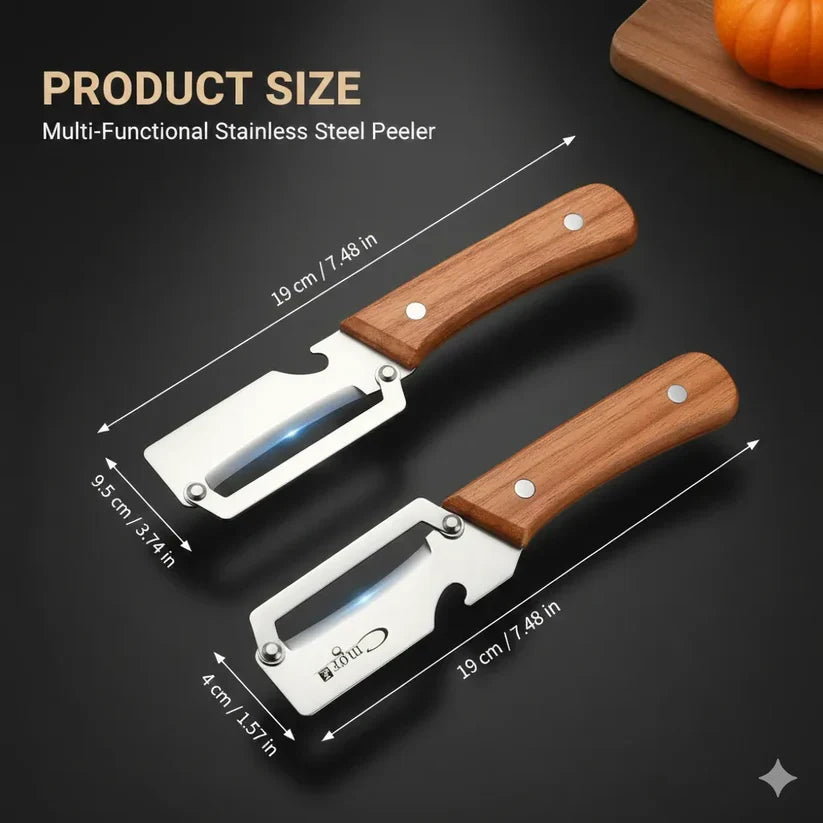 PurePeeler™ – Stainless Peeler | High-Grade Durability | Clean, Precision Peeling + Bottle Opener